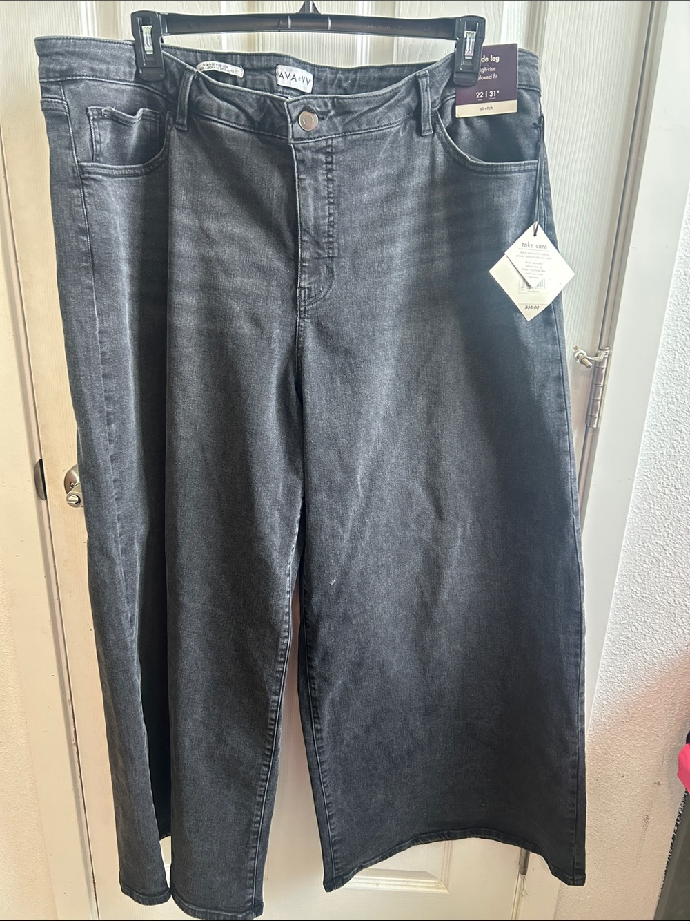 High Rise Relaxed Fit Size 22 Ava & Viv Black Women’s Jeans